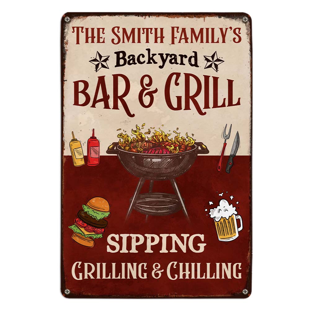 Personalized Gift For Family Backyard Metal Sign 26068 Primary Mockup