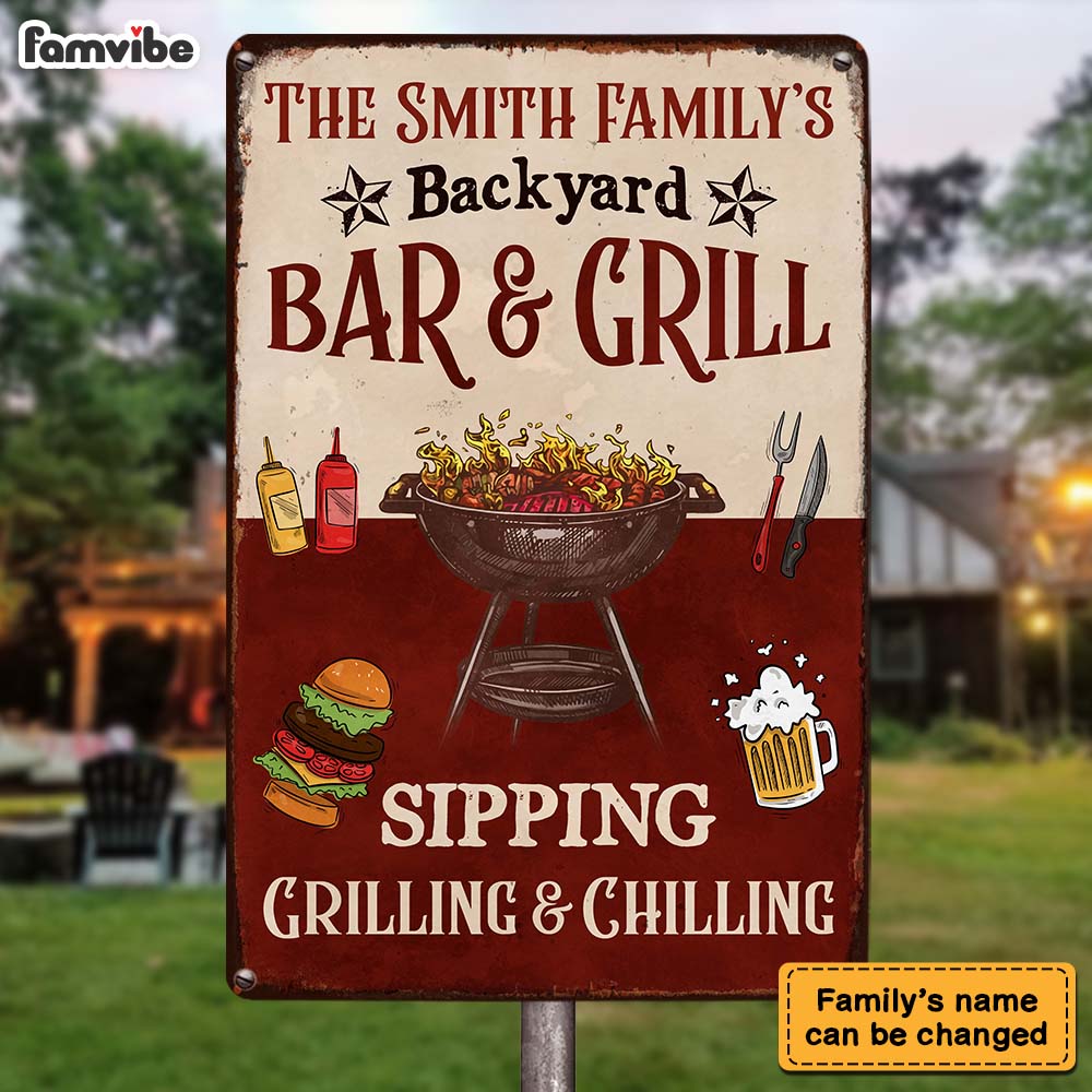 Personalized Gift For Family Backyard Metal Sign 26068 Primary Mockup