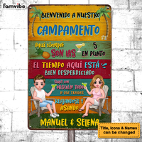 Personalized Gift For Couple Husband Wife Patio Backyard Bar Spanish Metal Sign 26069 thumb 1