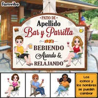 Personalized Gift For Couple Husband Wife Family Patio Spanish Wood Sign 26081 thumb 1