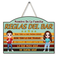 Personalized Gift For Couple Husband Wife Outdoor Spanish Bar Rules Wood Sign 26082 thumb 1