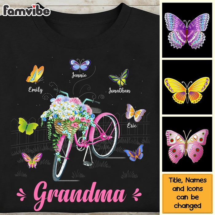 Personalized Gift For Grandma Bicycle Butterfly Shirt - Hoodie - Sweatshirt 26083 1