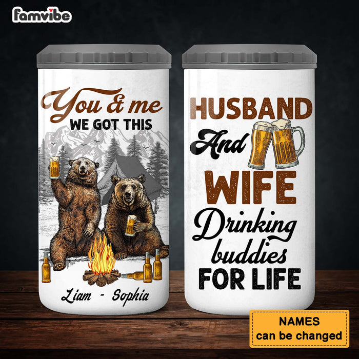 Personalized Gift For Couple Drinking Buddies 4 in 1 Can Cooler 26087 1