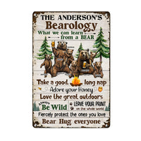 Personalized Gift For Family Bearology What We Can Learn From a Bear Metal Sign 26090 thumb 1