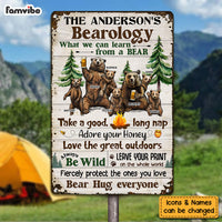Personalized Gift For Family Bearology What We Can Learn From a Bear Metal Sign 26090 thumb 1