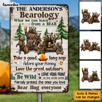 Personalized Gift For Family Bearology What We Can Learn From a Bear Metal Sign 26090 thumb 1