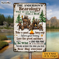 Personalized Gift For Family Bearology What We Can Learn From a Bear Metal Sign 26090 thumb 1