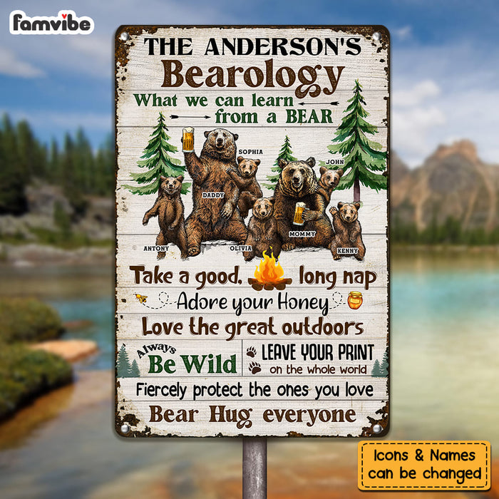 Personalized Gift For Family Bearology What We Can Learn From a Bear Metal Sign 26090 1