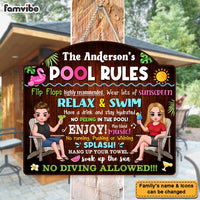 Personalized Gift For Couple Husband Wife Pool Rules Wood Sign 26093 thumb 1