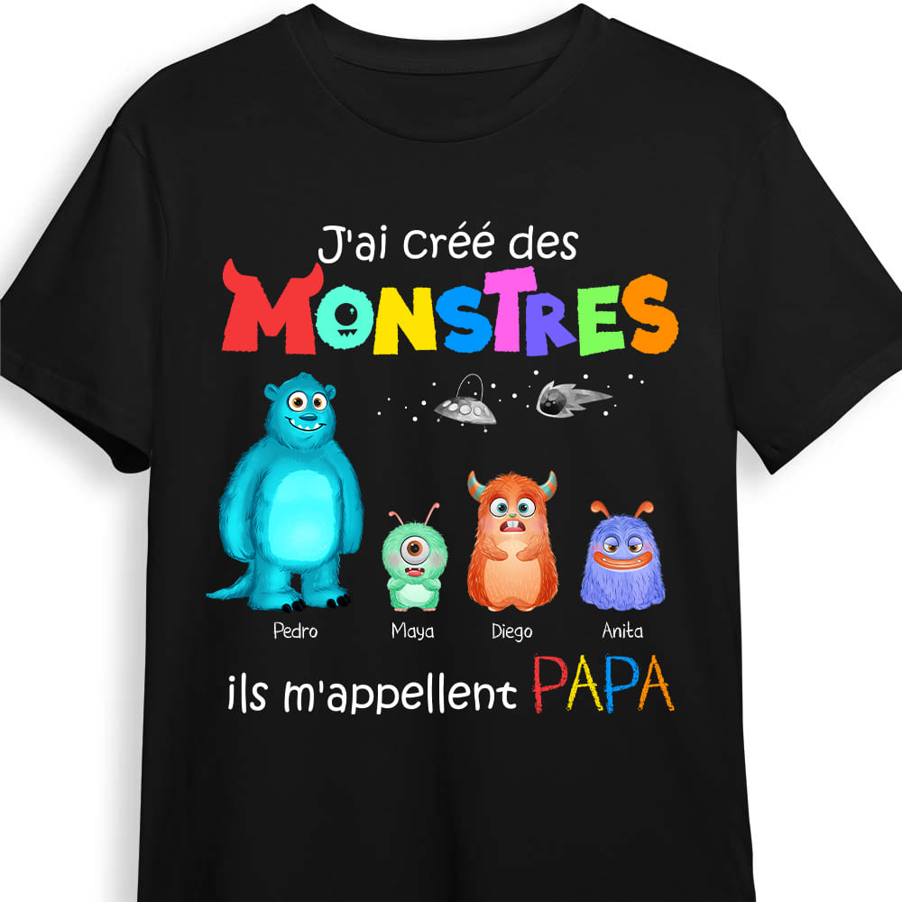 Personalized Gift For Dad French I Created Monsters Shirt Hoodie Sweatshirt 26099 Primary Mockup