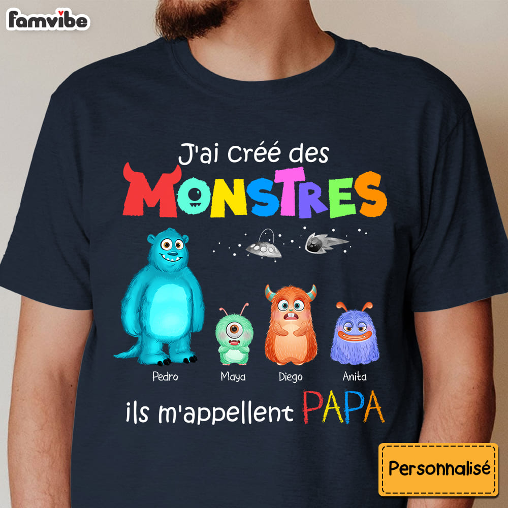 Personalized Gift For Dad French I Created Monsters Shirt Hoodie Sweatshirt 26099 Primary Mockup