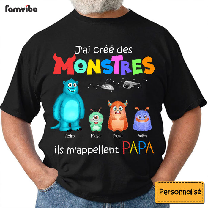 Personalized Gift For Dad French I Created Monsters Shirt - Hoodie - Sweatshirt 26099 1