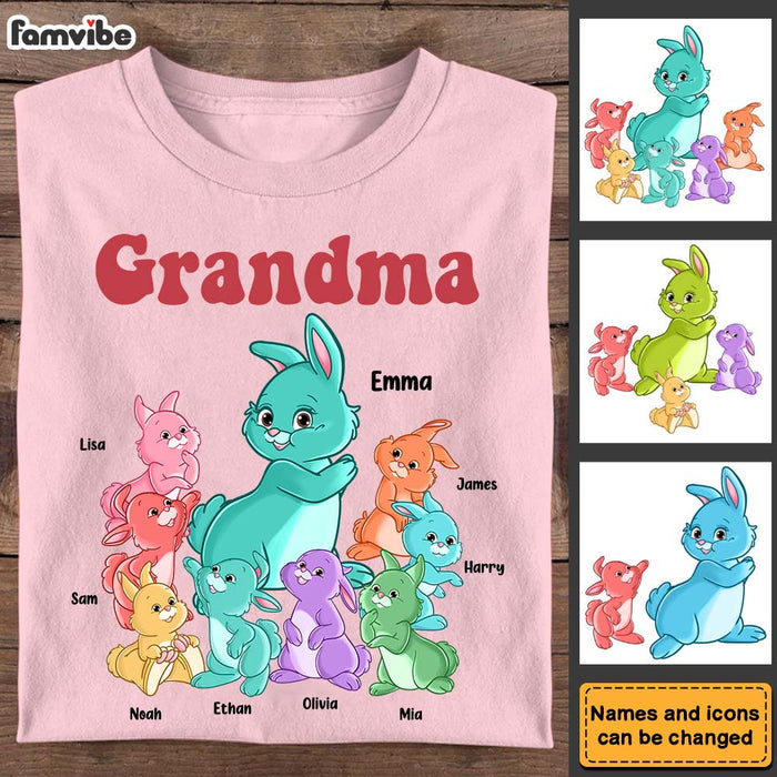 Personalized Gift For Grandma Colorful Bunny Shirt - Hoodie - Sweatshirt 26102 1