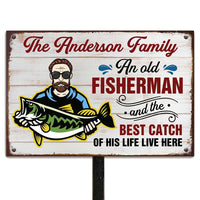 Personalized Old Fisherman And The Catch Metal Sign 26107 thumb 1