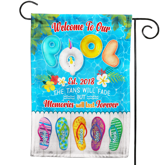 Personalized Welcome To Our Pool Est Flag 26108 1