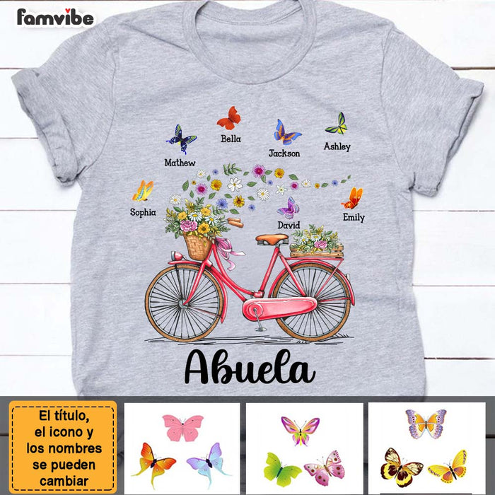 Personalized Gift for Grandma Abuela Spanish Bicycle With Flowers Shirt - Hoodie - Sweatshirt 26109 1