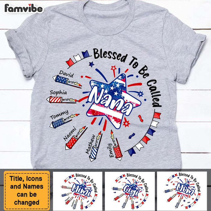 Personalized Gift For Mom Grandma Blessed To Be Called 4th of July Firecrackers Shirt - Hoodie - Sweatshirt 26114 1