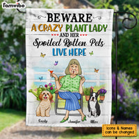 Personalized Be Aware A Crazy Plant Lady Flag 26124 thumb 1
