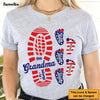 Personalized Gift For Grandma America Foot Print Shirt - Hoodie - Sweatshirt 26127 1