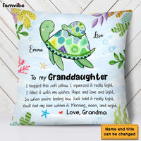 Personalized Gift For Granddaughter Turtle Hug This Pillow 26128 thumb 1