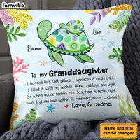 Personalized Gift For Granddaughter Turtle Hug This Pillow 26128 thumb 1