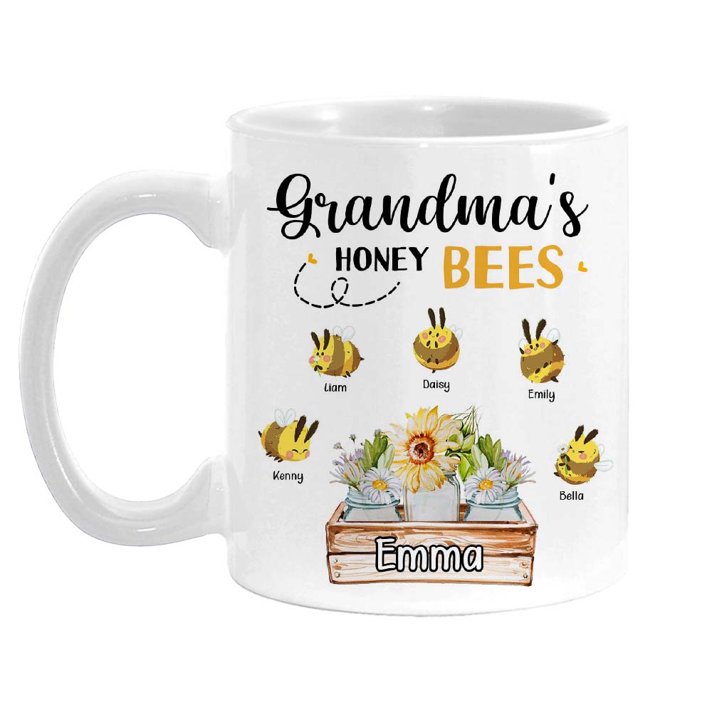 Personalized Gift For Mom Grandma Honey Bees Mug 26129 Primary Mockup