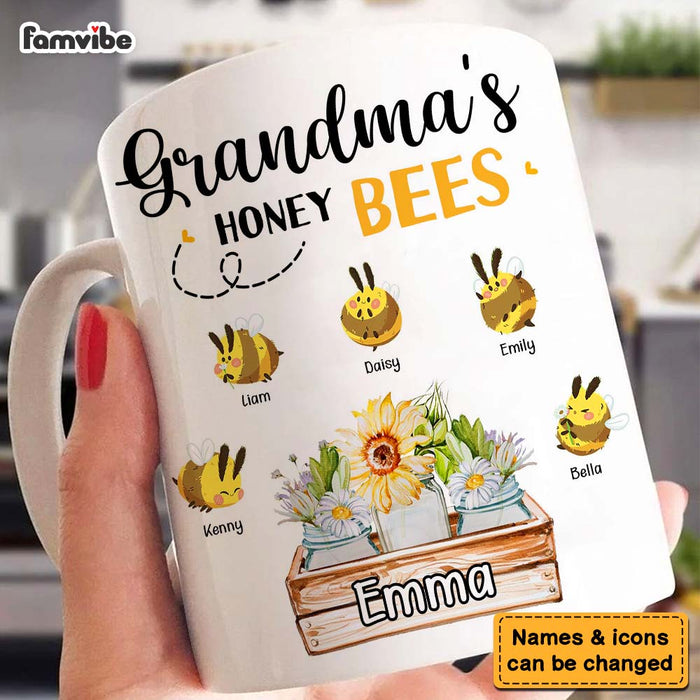 Personalized Gift For Mom Grandma Honey Bees Mug 26129 1