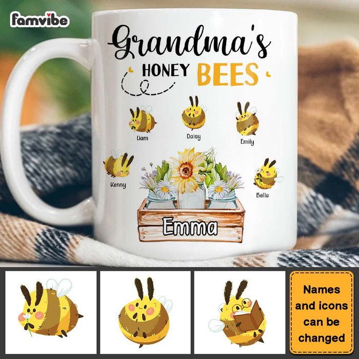 Personalized Gift For Mom Grandma Honey Bees Mug 26129 1