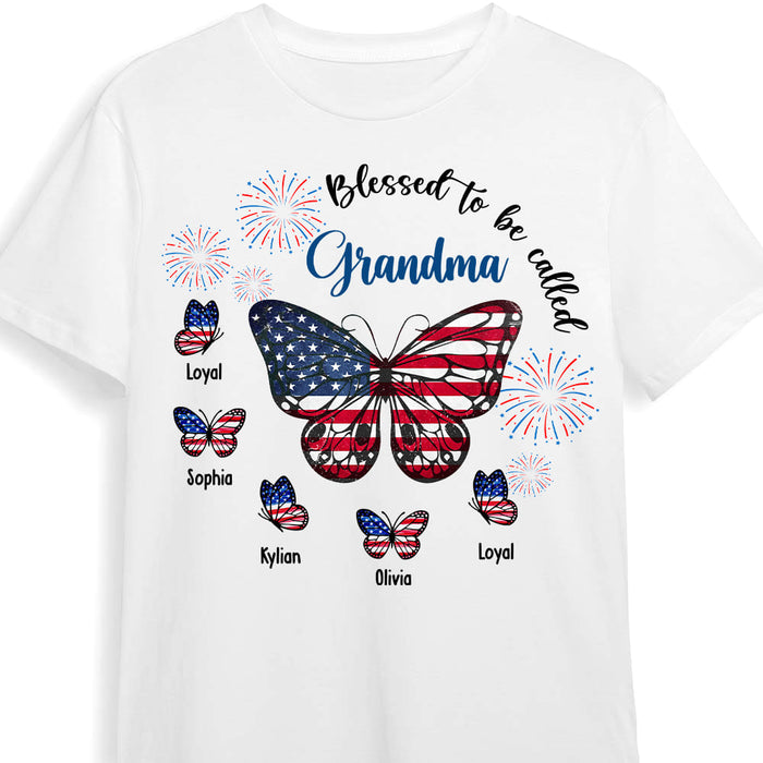 Personalized Gift For Mom Grandma 4th Of July Patriotic Butterfly Shirt - Hoodie - Sweatshirt 26131 1