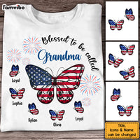 Personalized Gift For Mom Grandma 4th Of July Patriotic Butterfly Shirt - Hoodie - Sweatshirt 26131 thumb 1