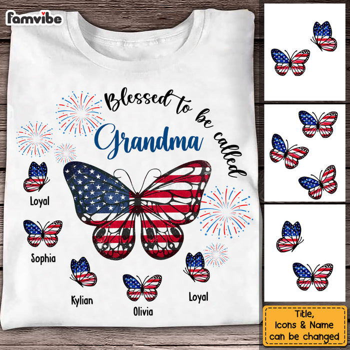 Personalized Gift For Mom Grandma 4th Of July Patriotic Butterfly Shirt - Hoodie - Sweatshirt 26131 1