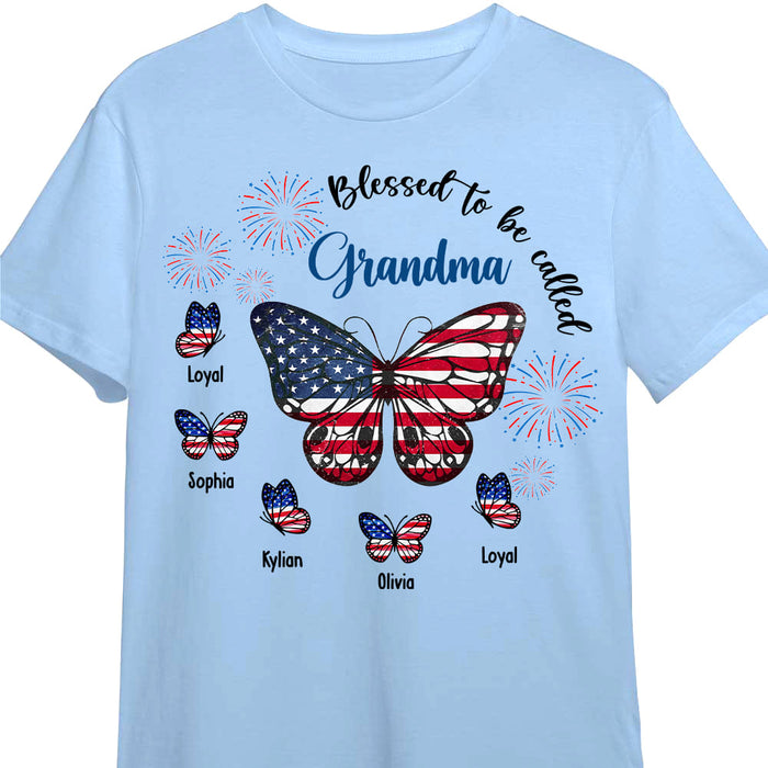 Personalized Gift For Mom Grandma 4th Of July Patriotic Butterfly Shirt - Hoodie - Sweatshirt 26131 1