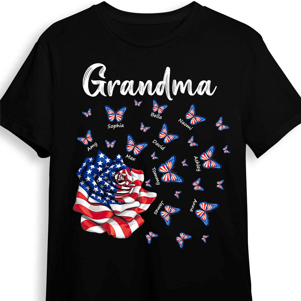 Personalized Gift For Grandma Patriot Rose Shirt Hoodie Sweatshirt 26135 Primary Mockup