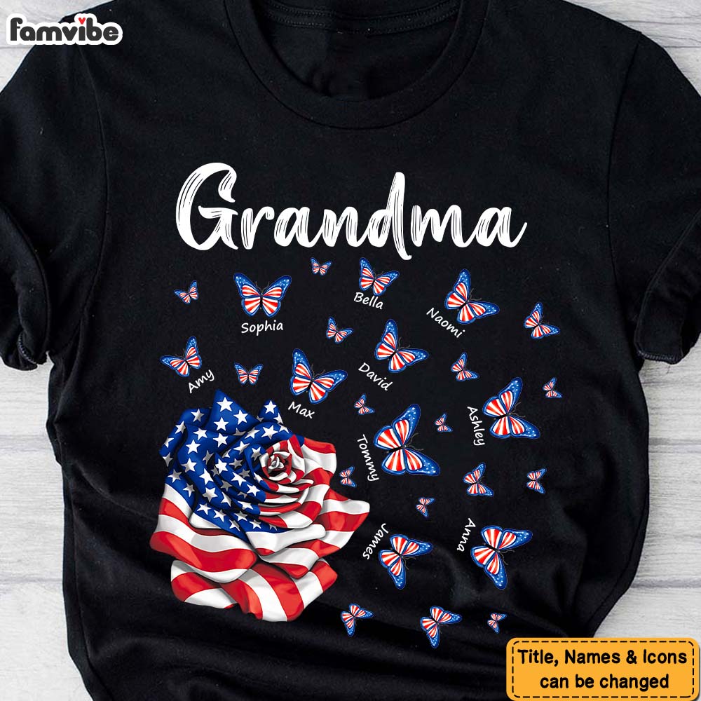 Personalized Gift For Grandma Patriot Rose Shirt Hoodie Sweatshirt 26135 Primary Mockup