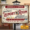 Personalized Gift for Family Laundry Room Rules Wall Art Decor for Bathroom Home Washroom Metal Sign 26143 1
