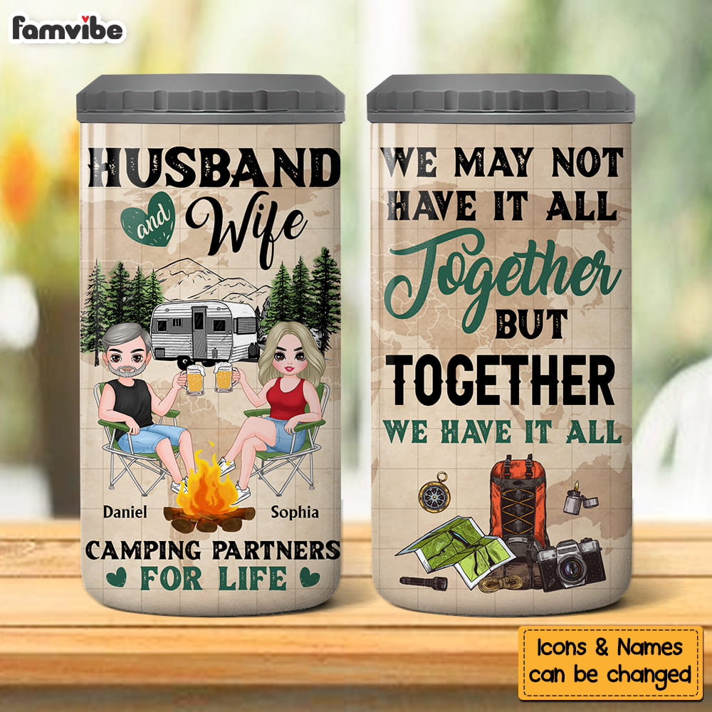 Personalized Gifts For Couples Husband Wife Camping 4 in 1 Can Cooler 26144 Primary Mockup