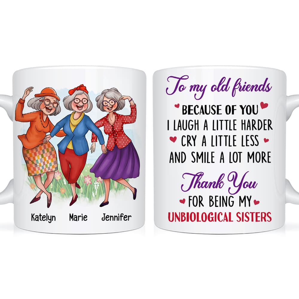 Personalized Gift for Friends Smile A Lot More Dancing Ladies Mug 26145 Primary Mockup