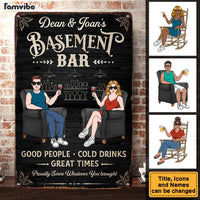 Personalized Gift For Couple Husband Wife Base Basement Bar and Lounge Metal Sign 26146 thumb 1