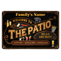Personalized Gift for Family Welcome To The Patio Wall Art Decor for House Metal Sign 26149 thumb 1