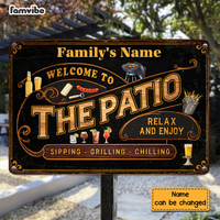 Personalized Gift for Family Welcome To The Patio Wall Art Decor for House Metal Sign 26149 thumb 1