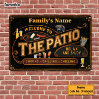 Personalized Gift for Family Welcome To The Patio Wall Art Decor for House Metal Sign 26149 thumb 1