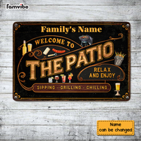 Personalized Gift for Family Welcome To The Patio Wall Art Decor for House Metal Sign 26149 thumb 1