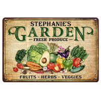 Personalized Gift For Family Fresh Produce Fruits Herbs Veggies Metal Sign 26150 thumb 1