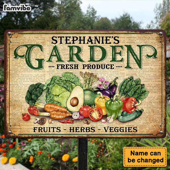 Personalized Gift For Family Fresh Produce Fruits Herbs Veggies Metal Sign 26150 1