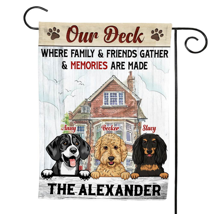 Personalized Where Family And Friends Gather Flag 26152 1