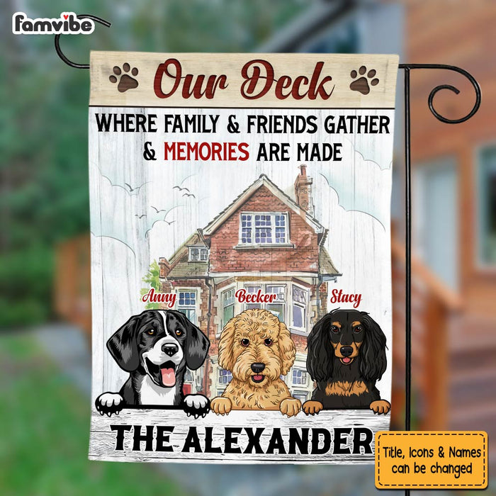 Personalized Where Family And Friends Gather Flag 26152 1