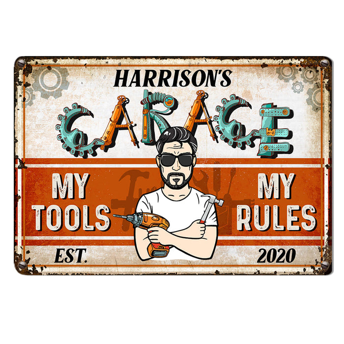 Personalized Gift For Husband Dad Grandpa Garage Metal Sign 26153 1