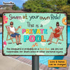 Personalized Gift For Couple Husband Wife Family Swim At Your Own Pool Metal Sign 26154 1