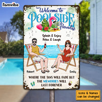 Personalized Gift For Couple Husband Wife Family The Poolside Metal Sign 26157 thumb 1
