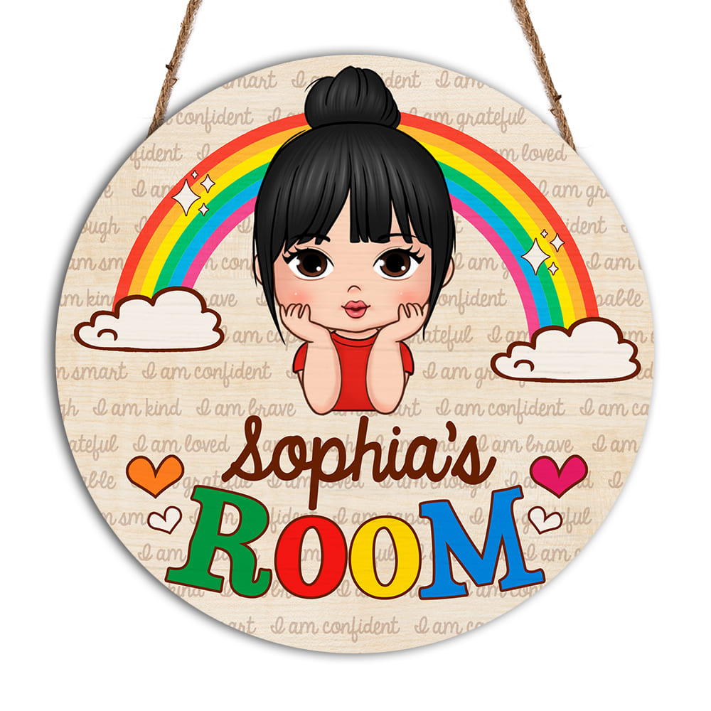 Personalized Gift For Daughter Granddaughter Room Decor Round Wood Sign 26160 Primary Mockup
